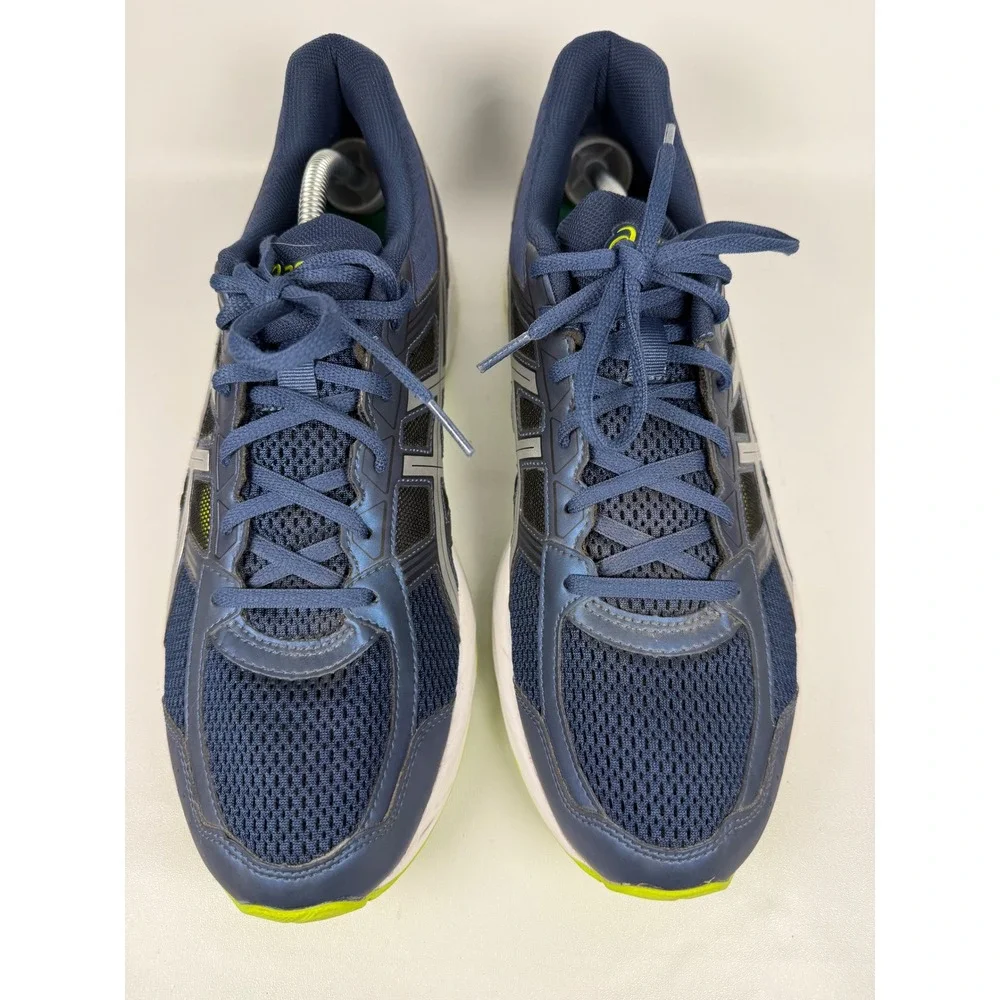 ASICS‎ GEL CONTEND 4 Men's Navy Blue Silver Neon Running Jogging Shoes Size 13